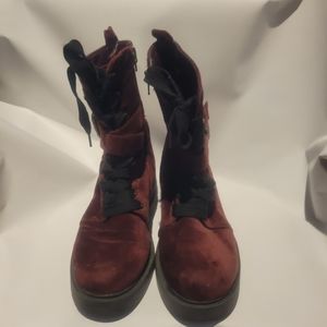 Call it Spring velvet burgundy boots size 6.5